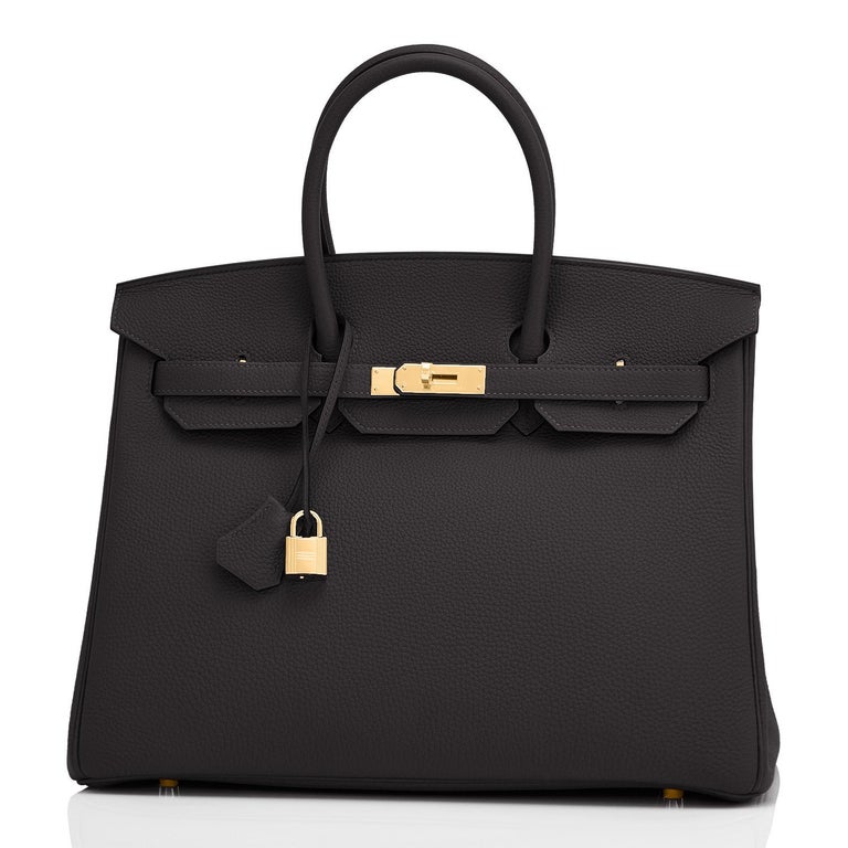 Women's or Men's Hermes Birkin 35cm Black Togo Gold Hardware Bag U Stamp, 2022 For Sale