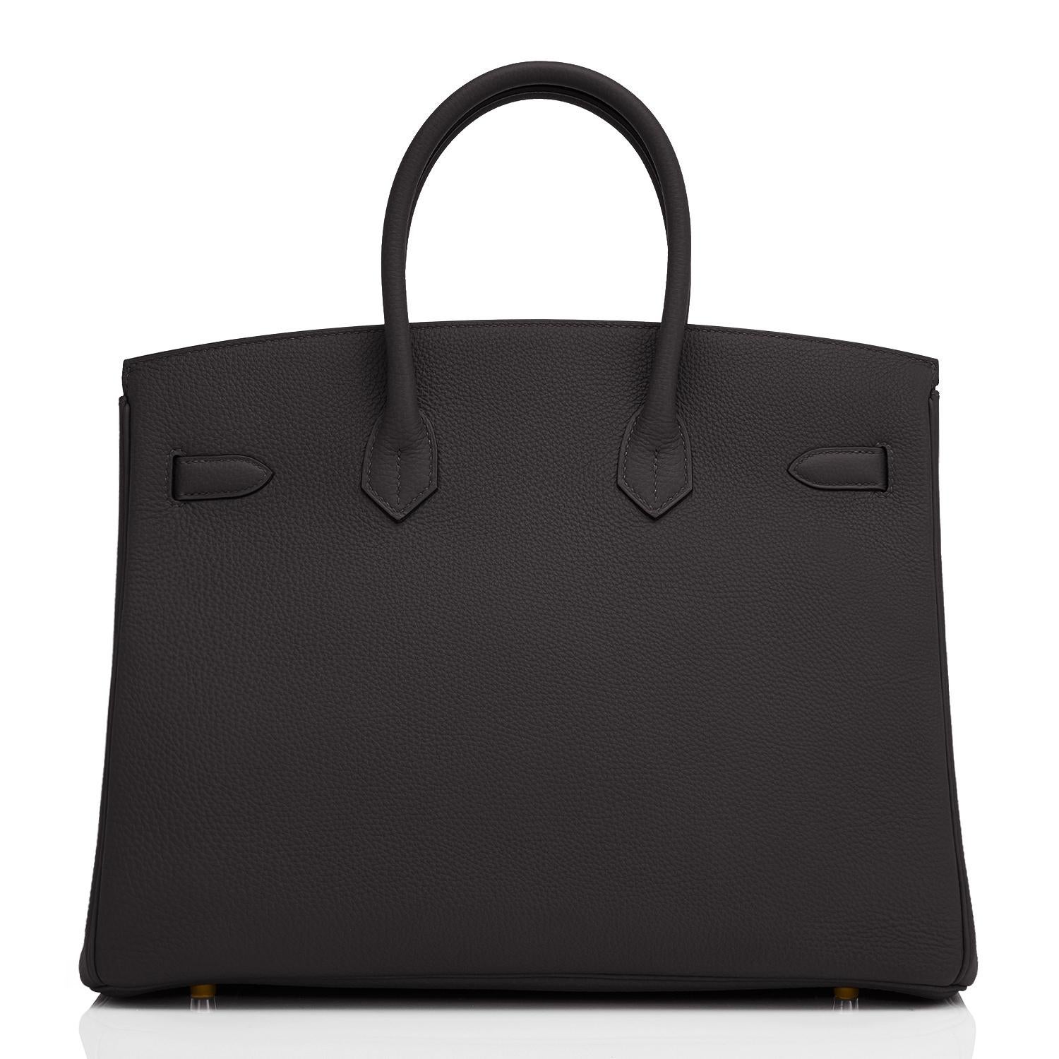 Noir Sac Hermès Birkin 35 cm en cuir Togo noir avec détails dorés et imprimé Z, 2021