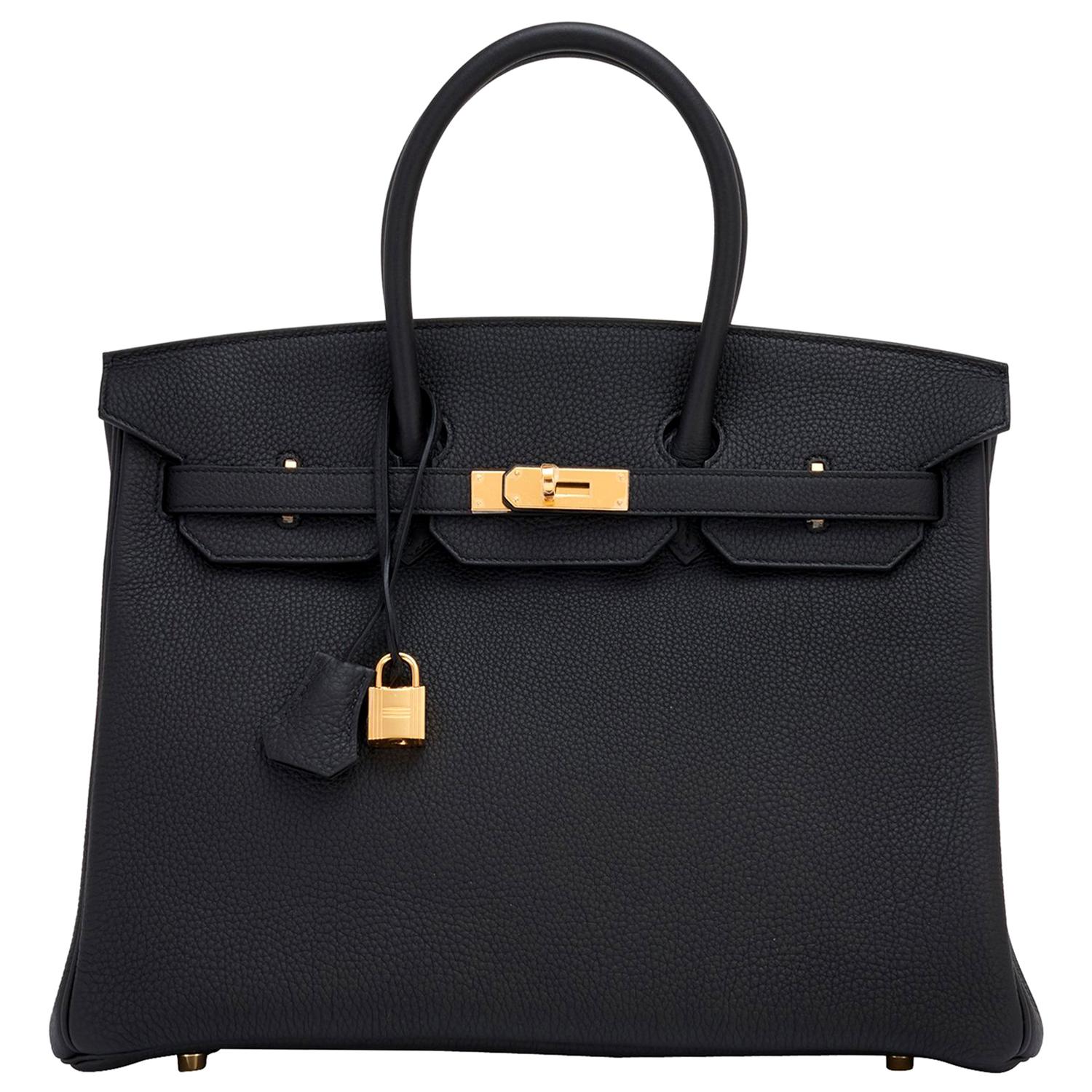 Hermes Birkin 35cm Black Togo Gold Hardware D Stamp Bag, 2019