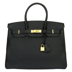 Hermès Birkin 35cm Black Togo Leather with Gold Hardware Stamp X 2016