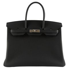 HERMÈS BIRKIN 35CM SCHWARZ Togoleder mit Palladiumbeschlägen