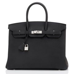 Hermes Birkin 35cm Black Togo Palladium Hardware Bag NEW