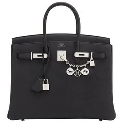 Hermes Birkin 35cm Black Togo Palladium Hardware Bag Z Stamp, 2021