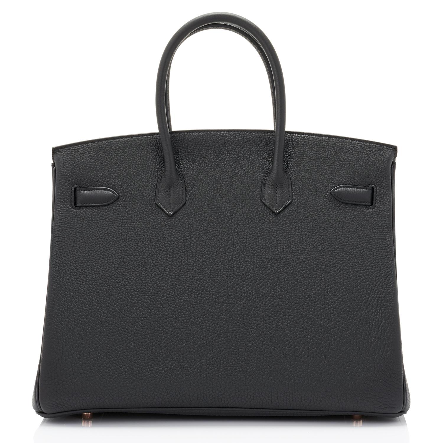 Hermes Birkin 35cm Black Togo Rose Gold Hardware D Stamp Bag, 2019 In New Condition In New York, NY