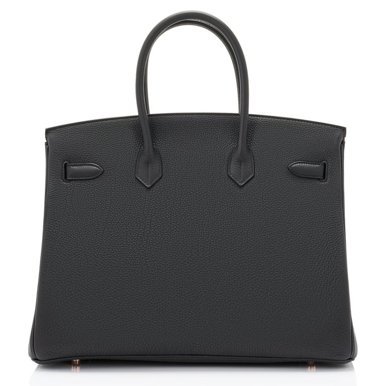 Hermes Birkin 35cm Black Togo Rose Gold Hardware Y Stamp Bag, 2020 For Sale at 1stDibs