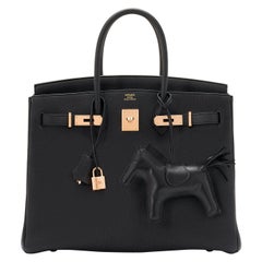 Hermes Birkin 35cm Black Togo Rose Gold Hardware Y Stamp Bag:: 2020