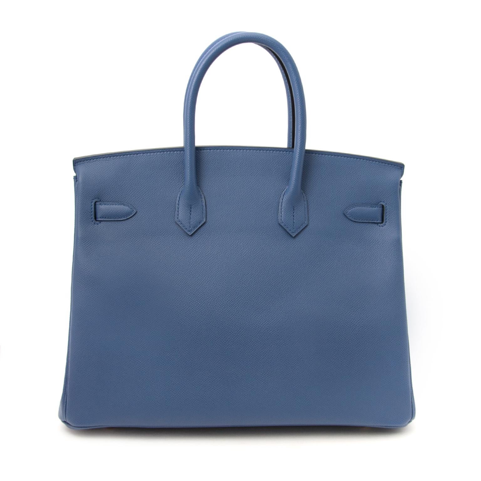 Purple Hermes Birkin 35cm bleu agathe GHW
