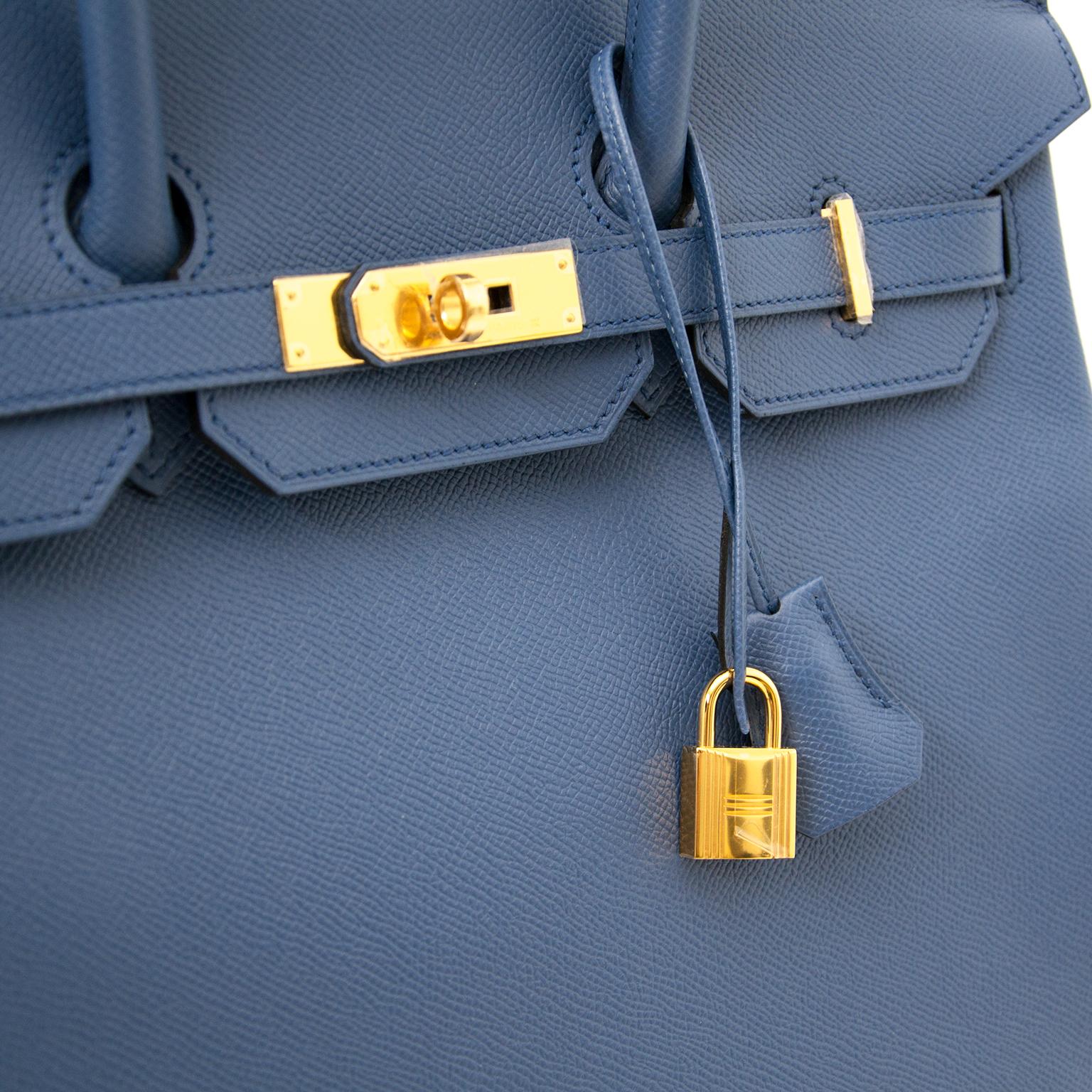 Women's or Men's Hermes Birkin 35cm bleu agathe GHW