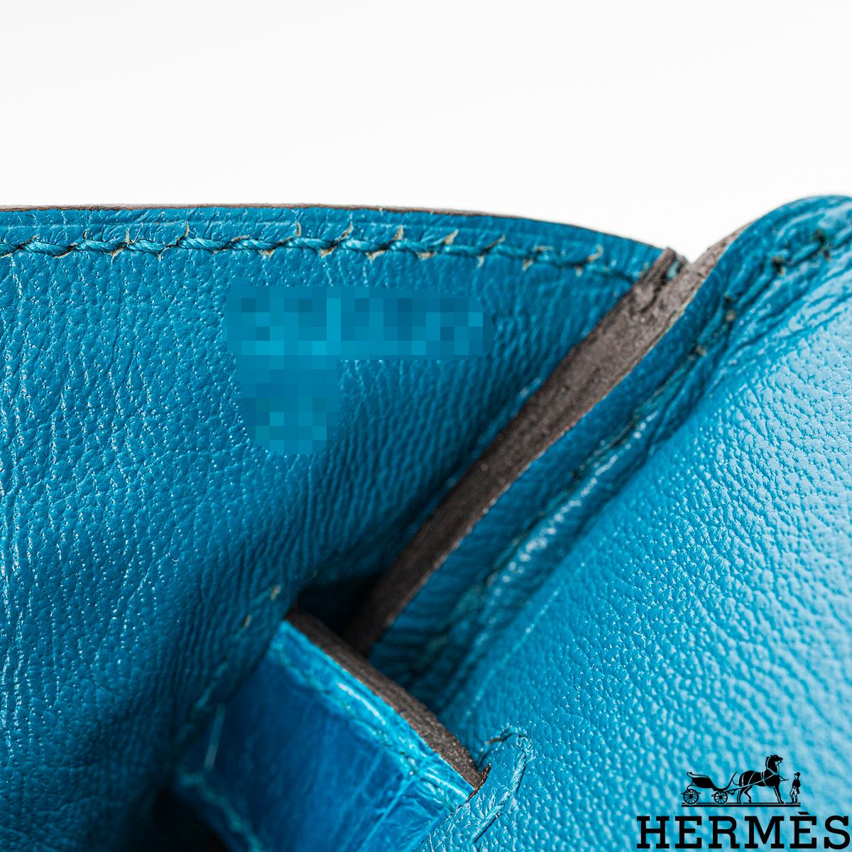 Hermès Birkin 35cm Bleu Izmir Crocodile Poreux GHW 2