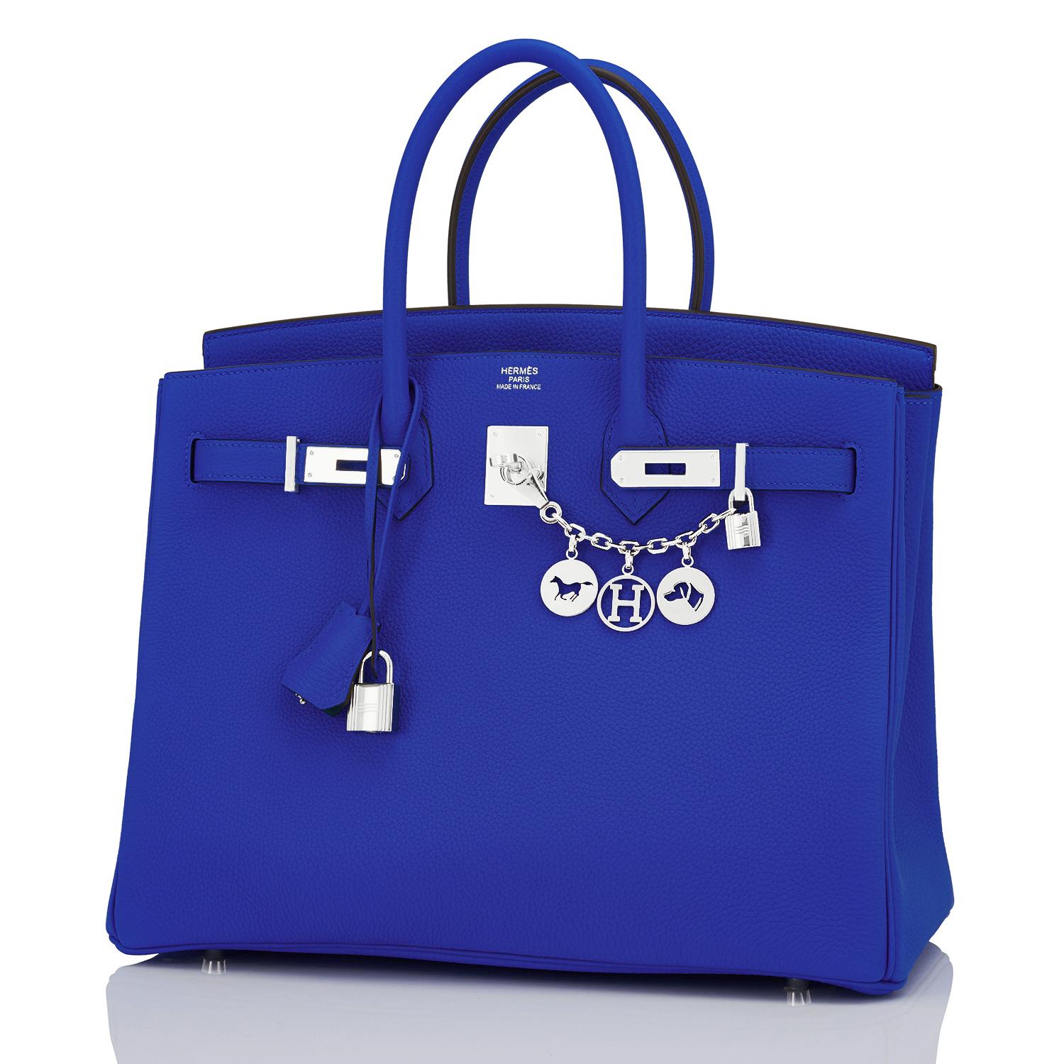 Hermes birkin blue electric sale