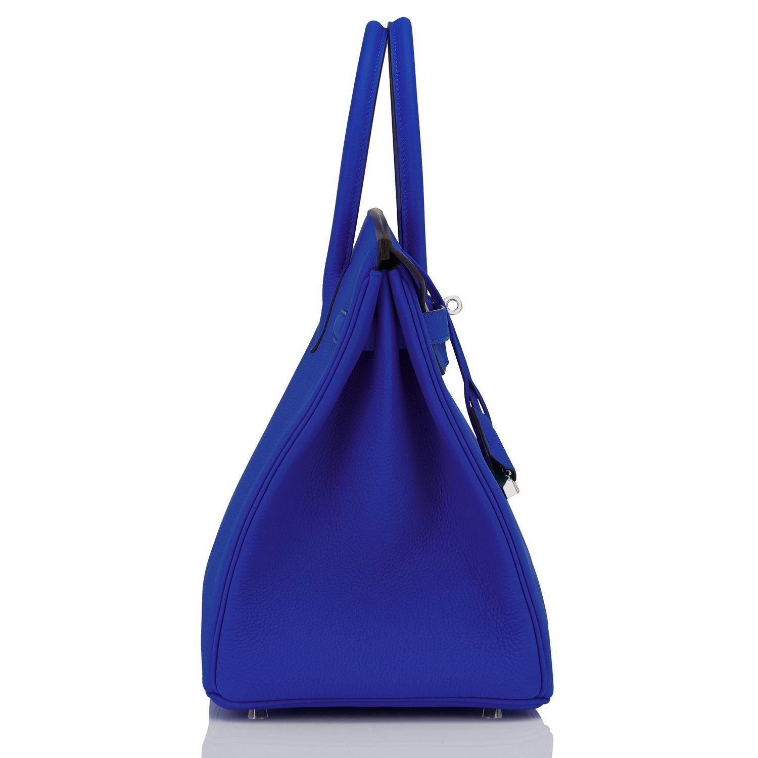 Hermes Birkin 35 Blu Elettrico Togo Borsa RARA NUOVA 1