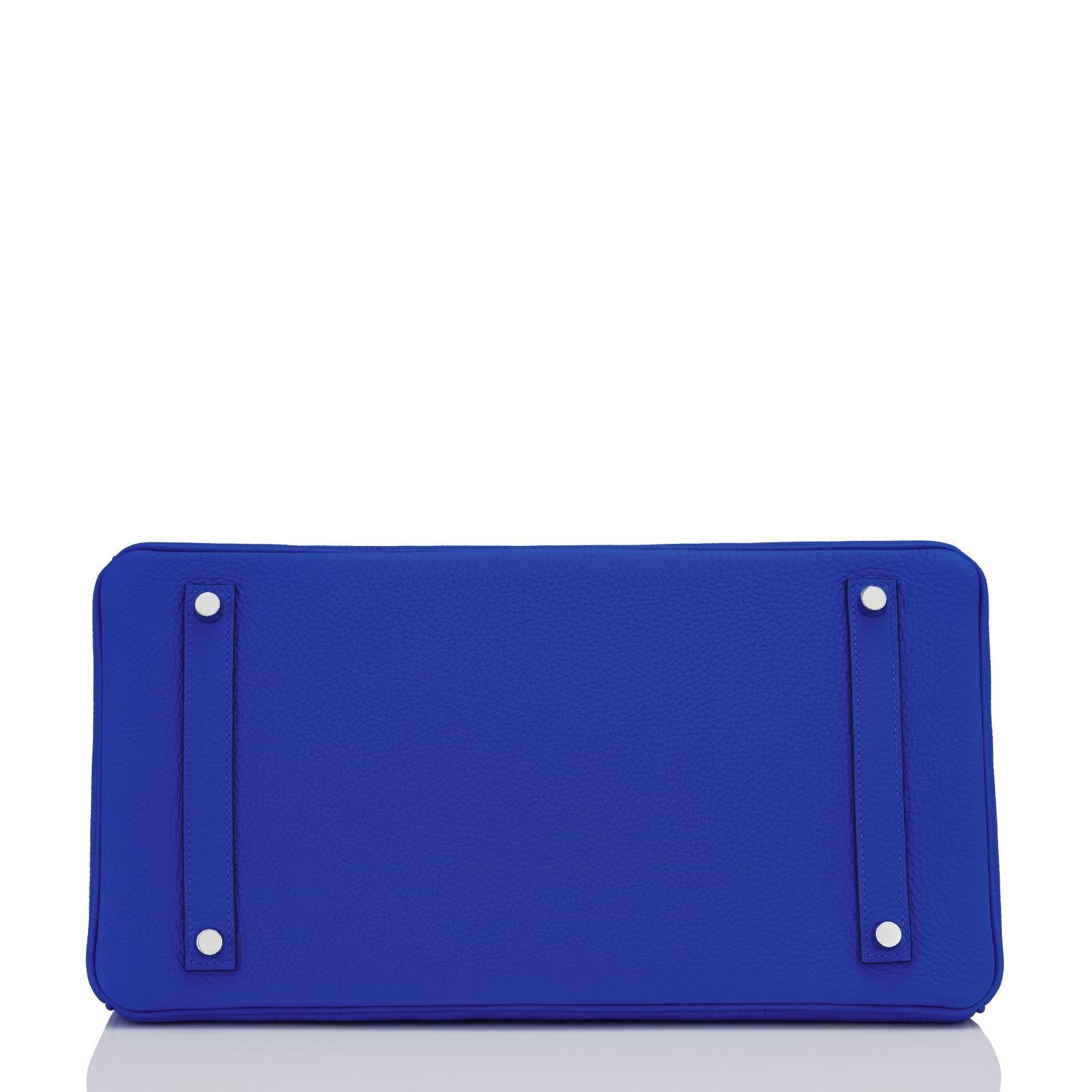 Hermes Birkin 35 Blu Elettrico Togo Borsa RARA NUOVA 2