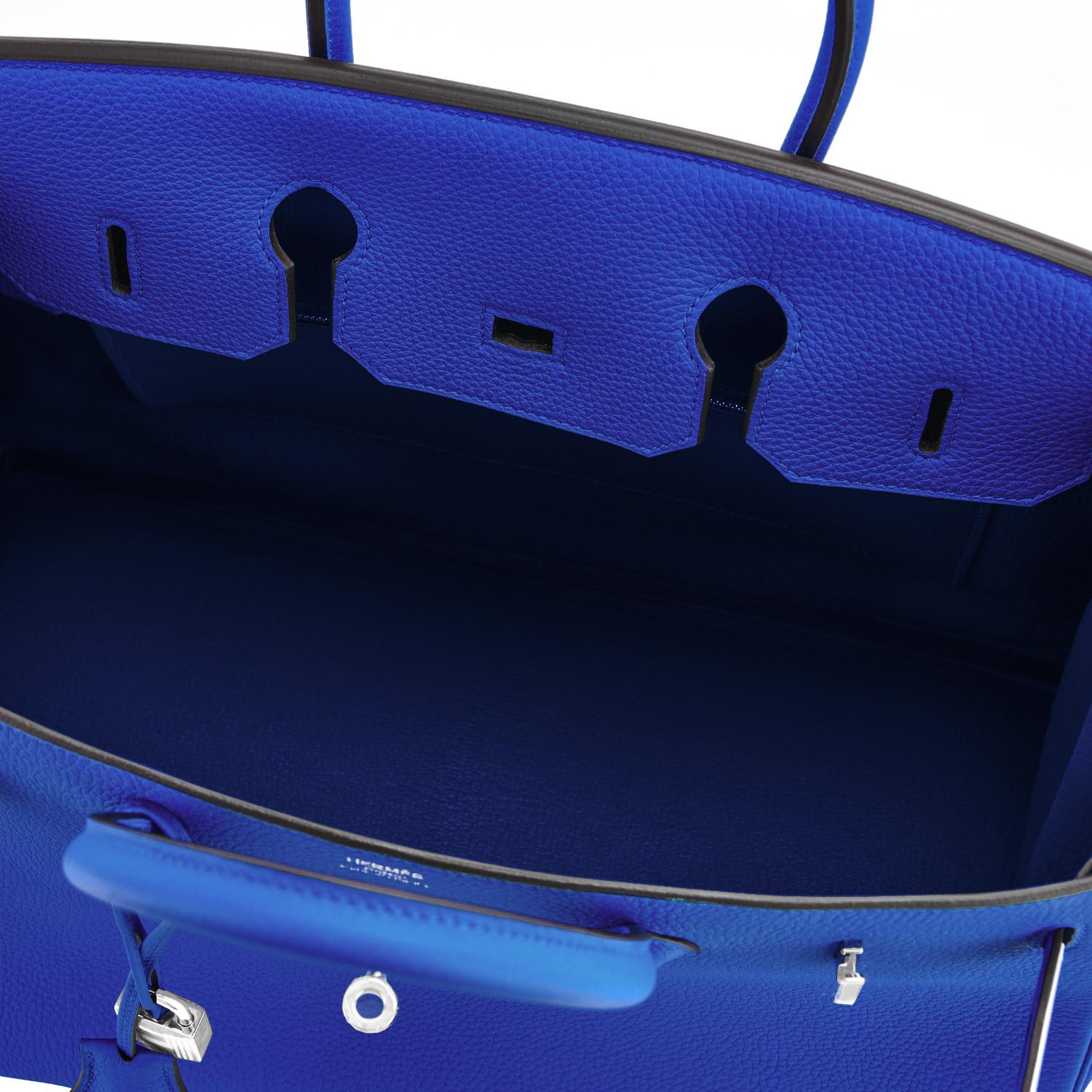 Hermes Birkin 35 Blu Elettrico Togo Borsa RARA NUOVA 3