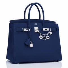 Hermes Birkin 35cm Blue Nuit Deep Navy Togo Palladium Birkin Bag U Stamp, 2022