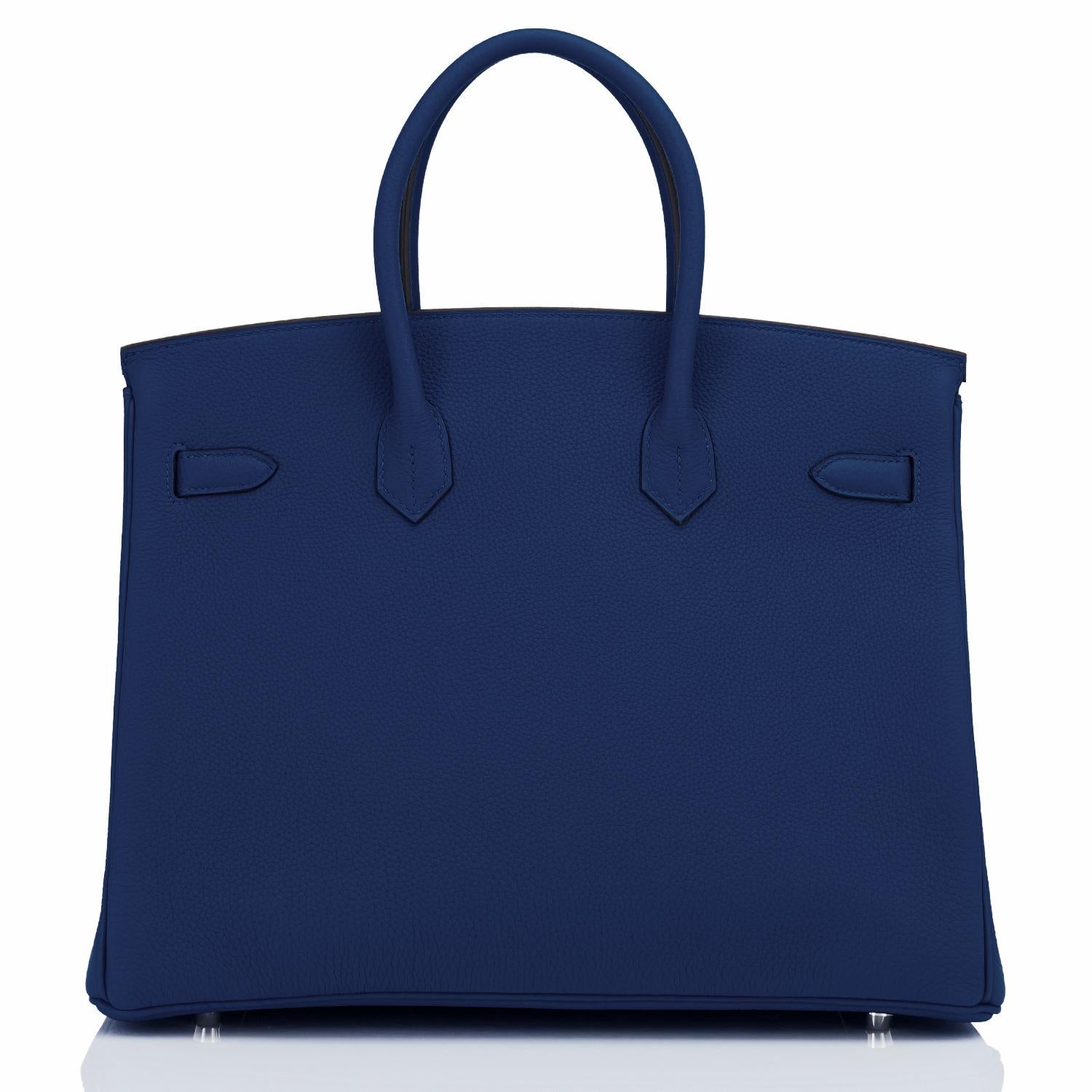 Women's or Men's Hermes Birkin 35cm Blue Nuit Deep Navy Togo Palladium Birkin Bag U Stamp, 2022