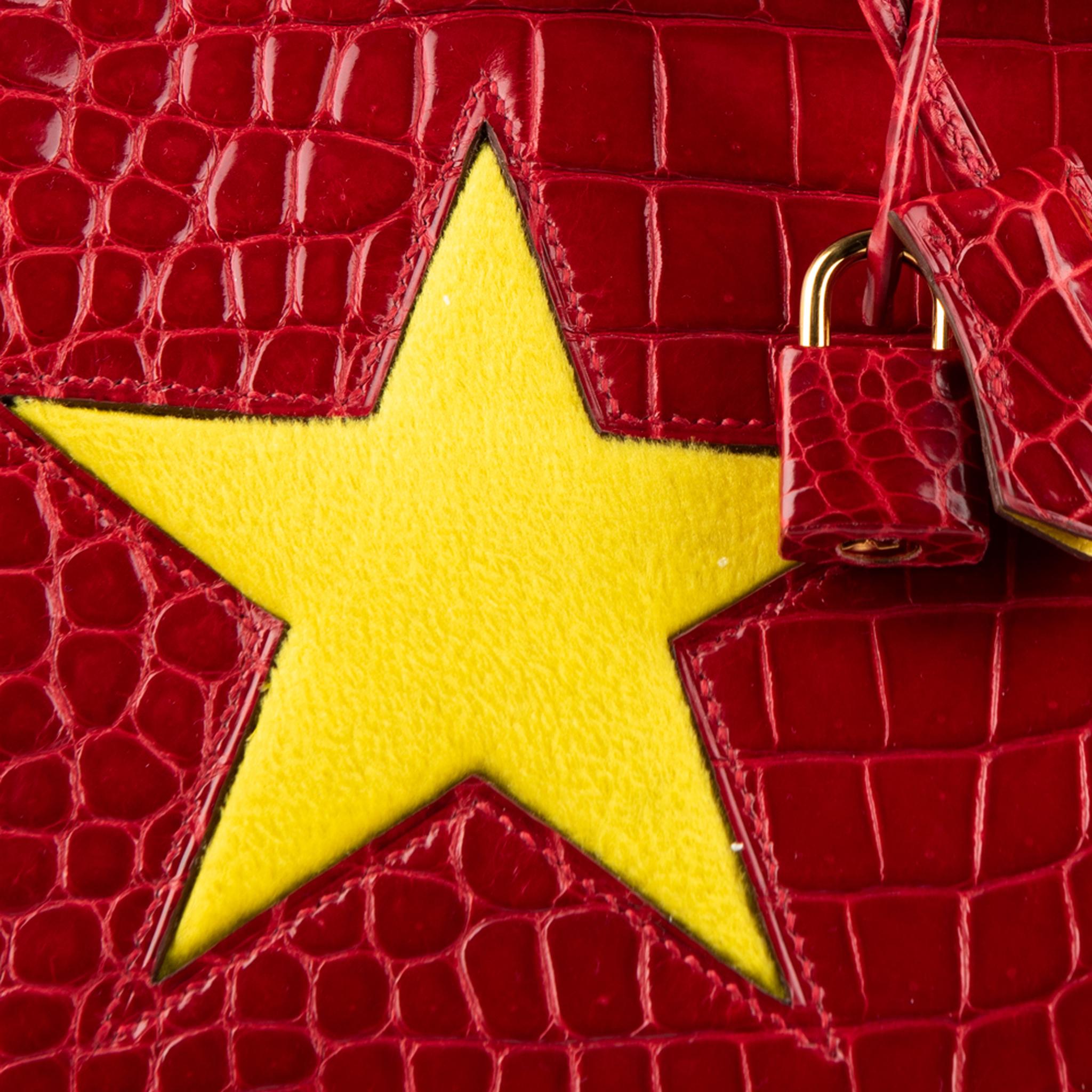 1stdibs Exclusive Hermès Birkin 35cm Braise “China Flag” Porosus Crocodile  2