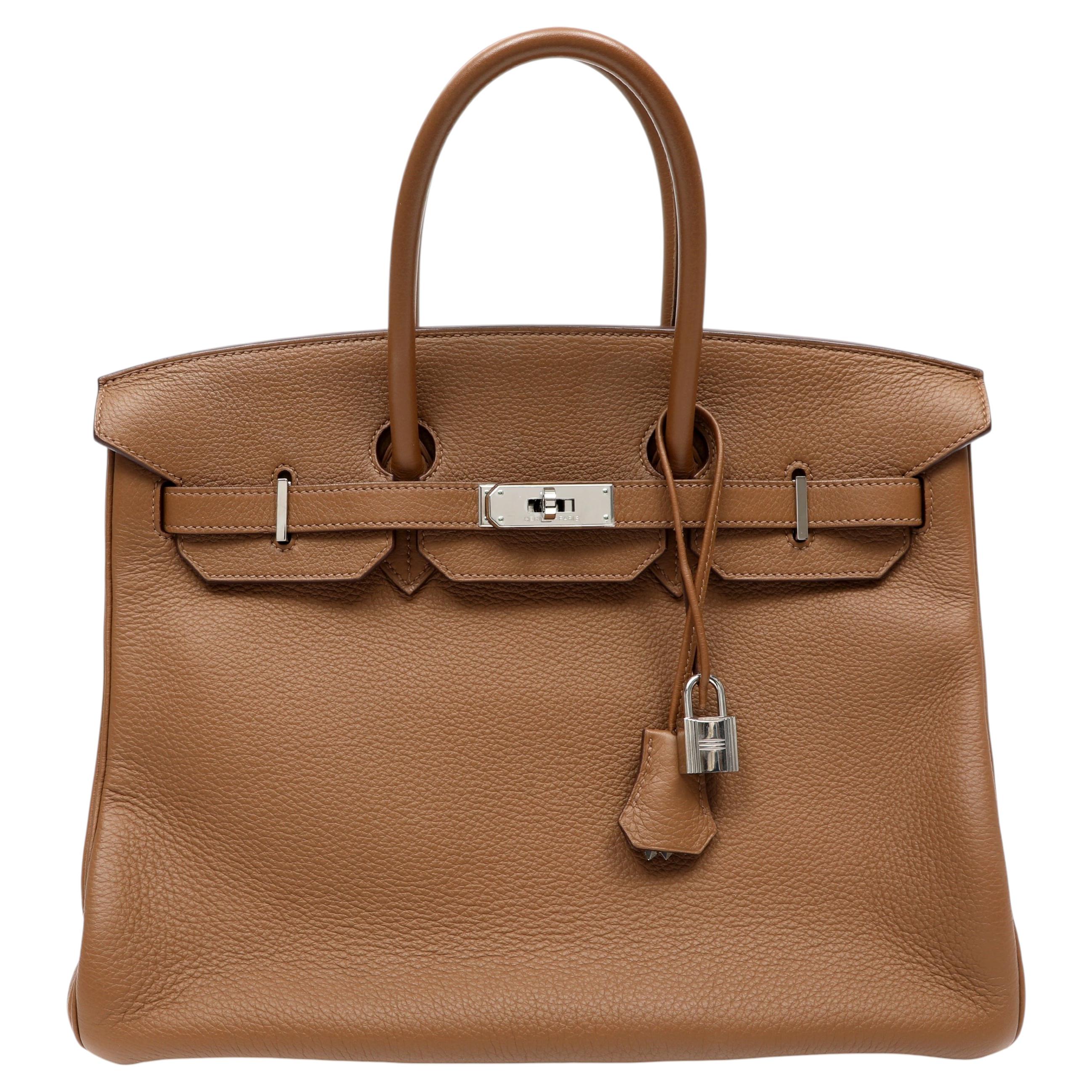 Hermes Birkin 35cm Brown Togo w/Palladium Hardware For Sale