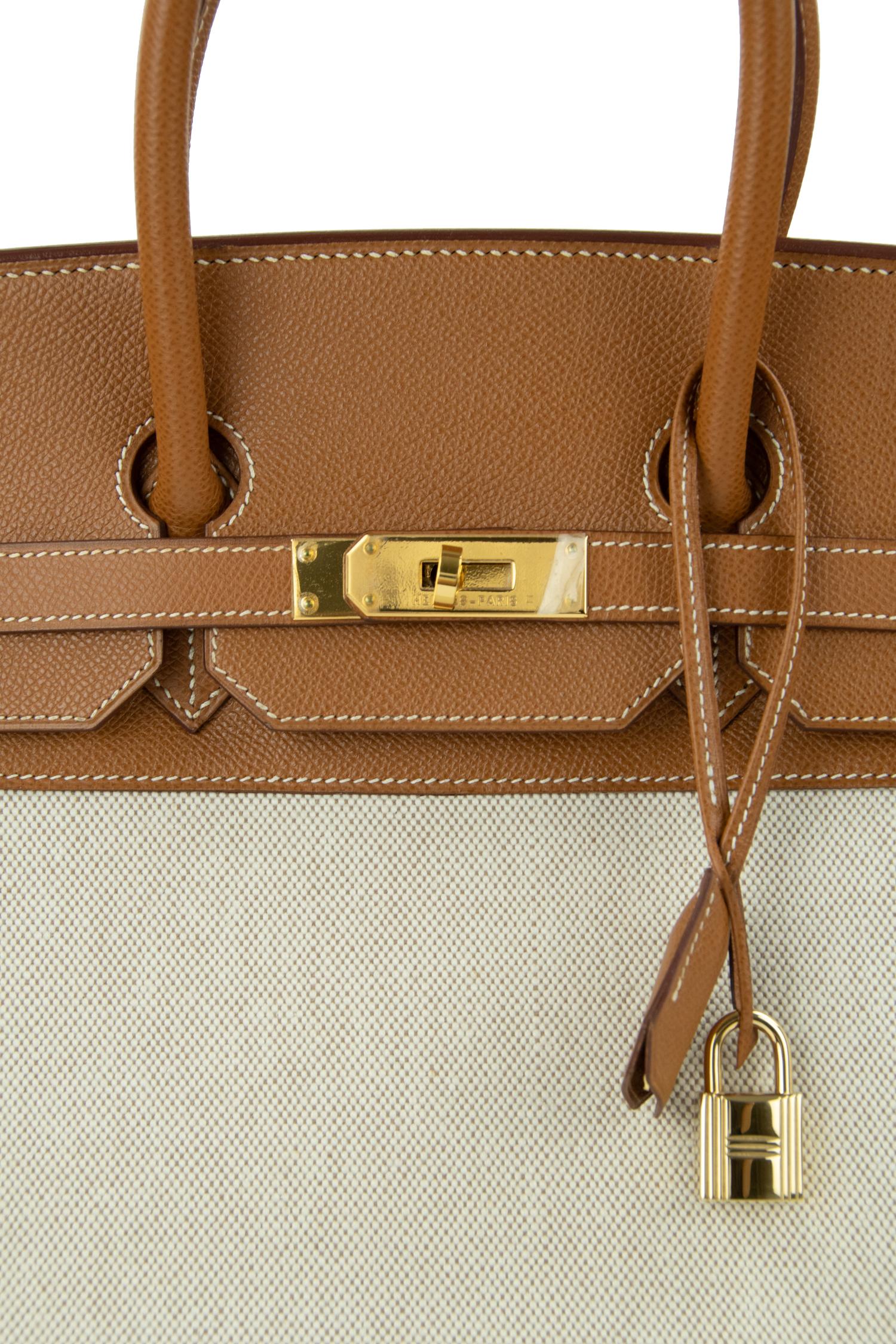Women's or Men's Hermes Birkin 35cm Brown Toile H Epsom bag GHW