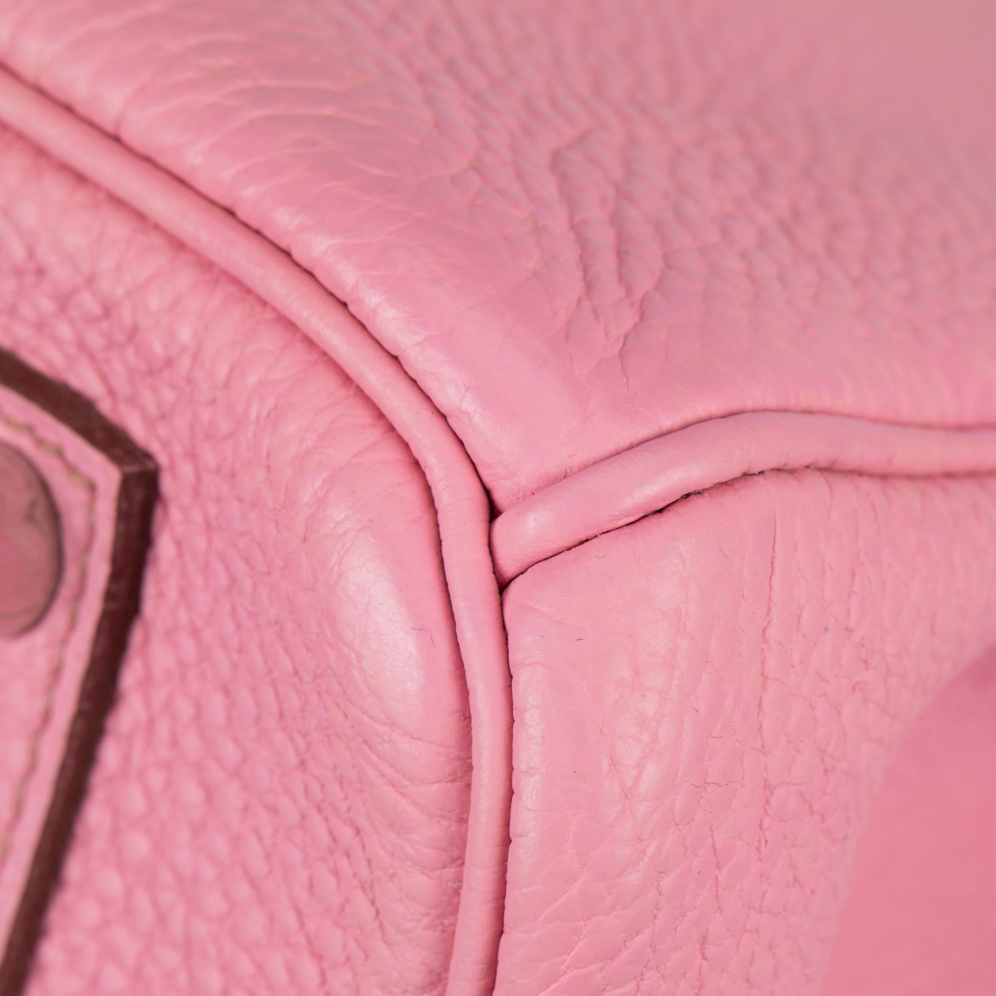 Hermès Birkin 35cm Bubblegum Togo Leather Palladium Hardware en vente 11