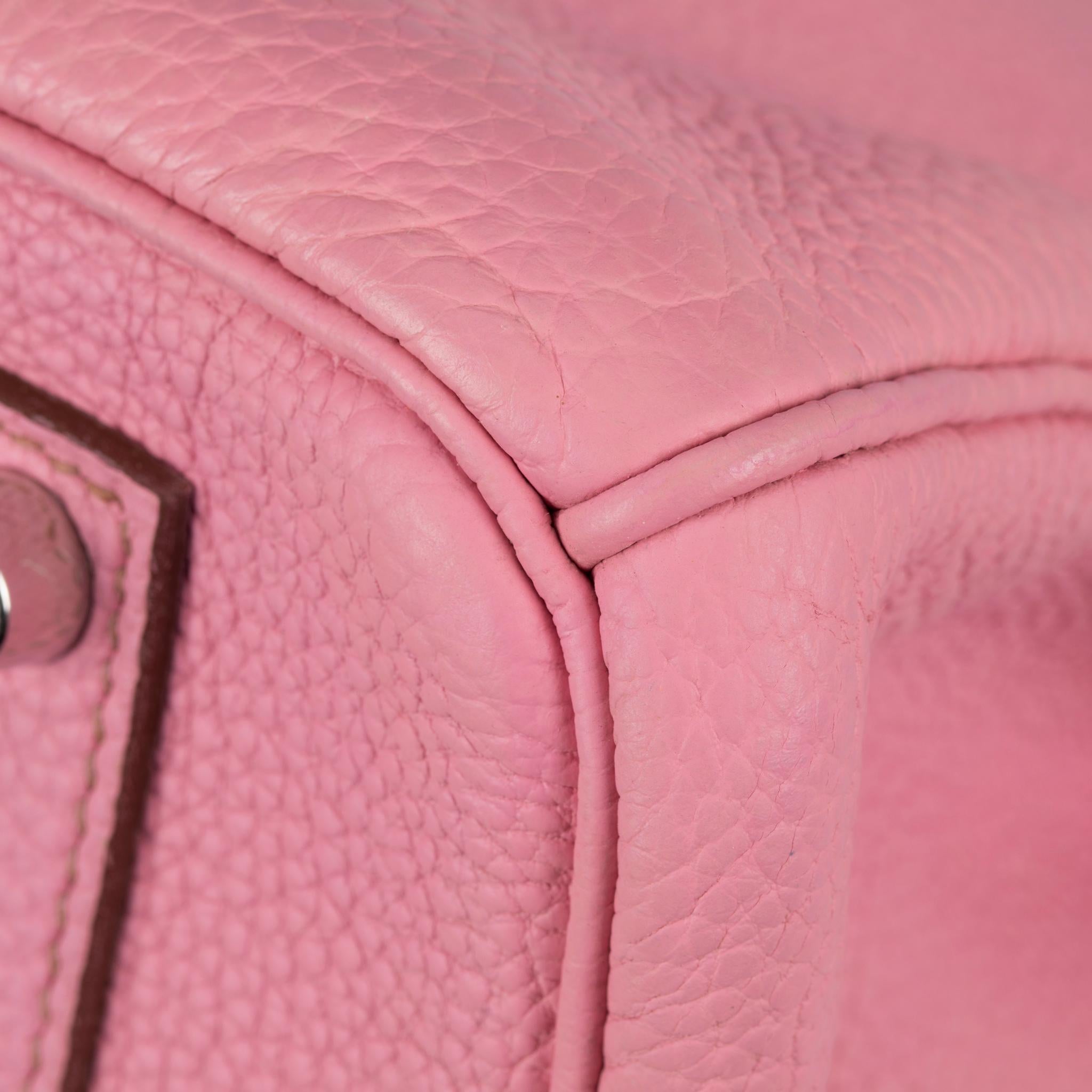 Hermès Birkin 35cm Bubblegum Togo Leather Palladium Hardware en vente 12