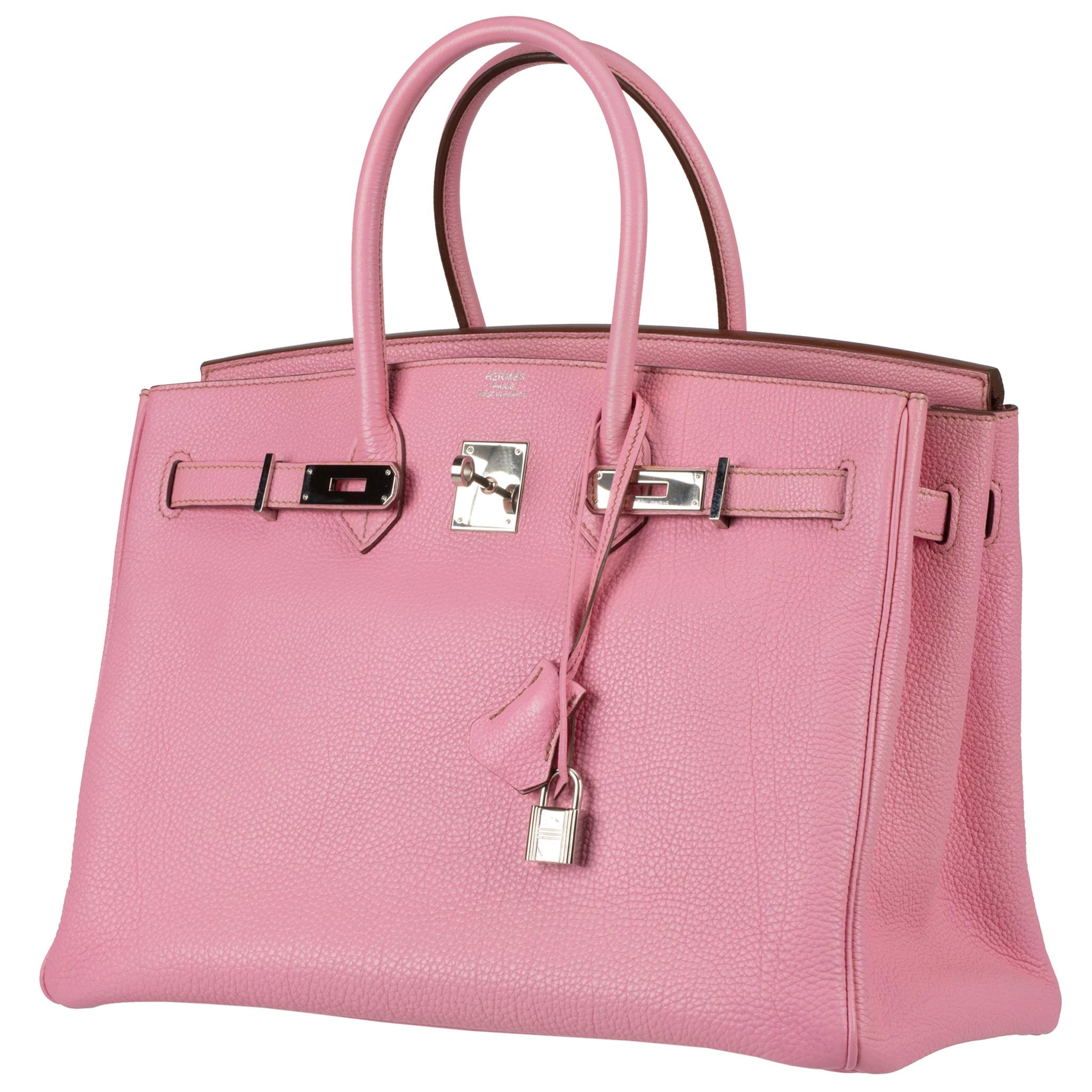 Pink Hermès Birkin 35cm Bubblegum Togo Leather Palladium Hardware For Sale