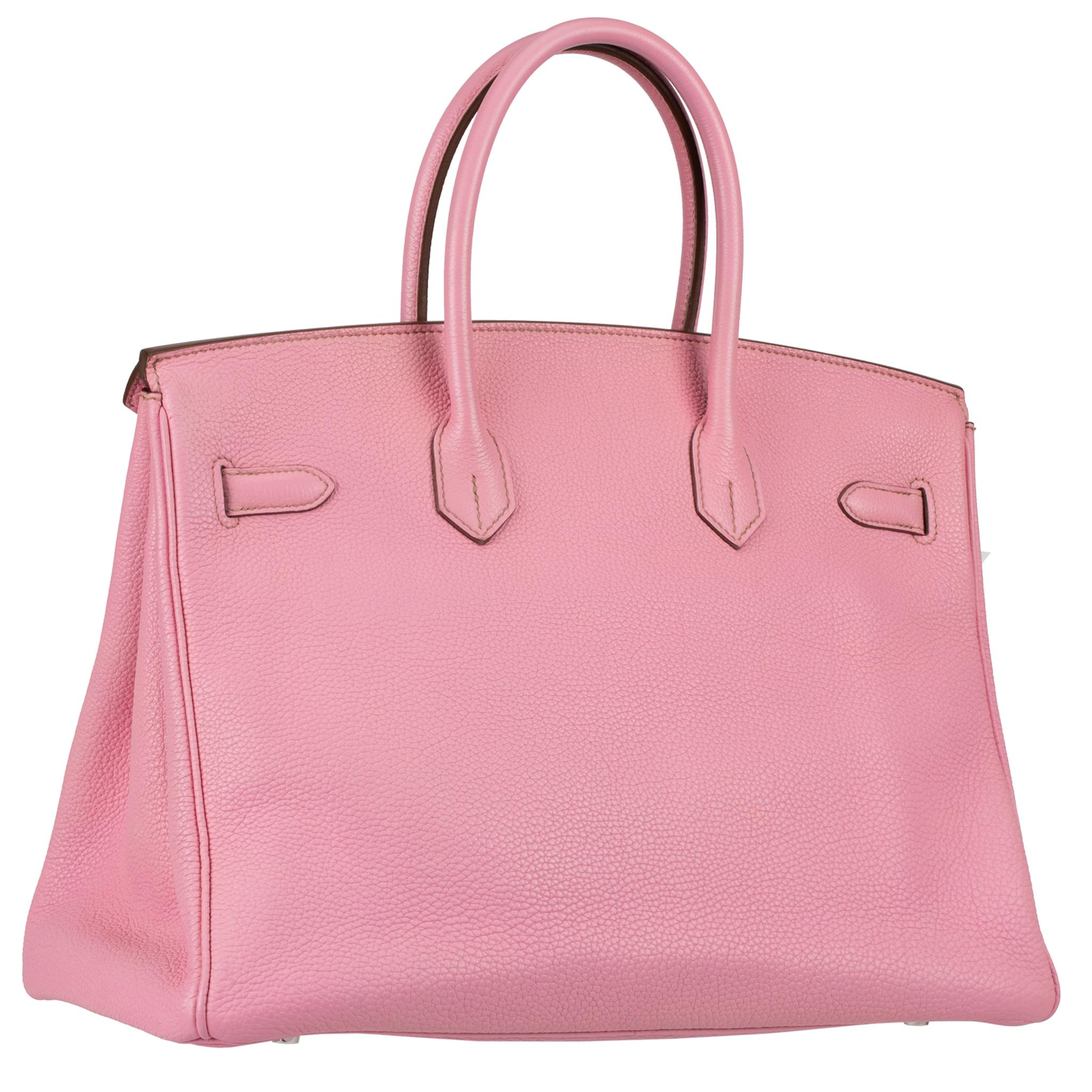 Hermès Birkin 35cm Bubblegum Togo Leather Palladium Hardware In Good Condition In Sydney, New South Wales