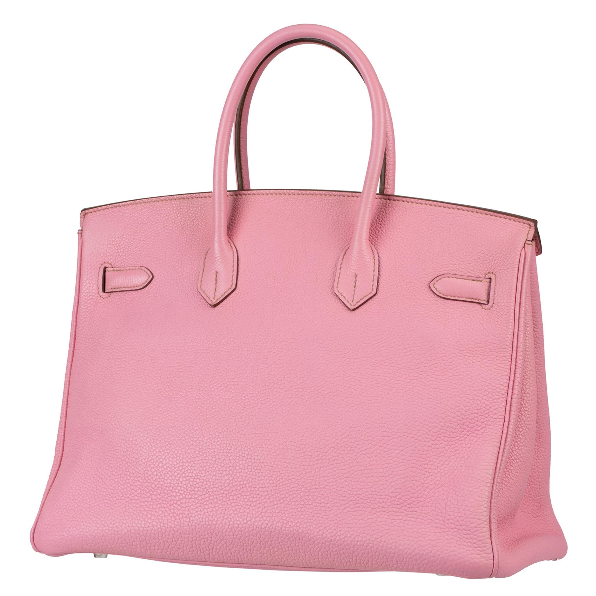 Hermès Birkin 35cm Bubblegum Togo Leather Palladium Hardware en vente 4