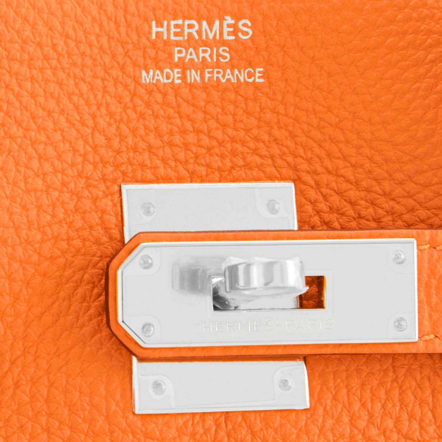 Hermes Birkin 35cm Classic Orange Togo Palladium Hardware NEW 7