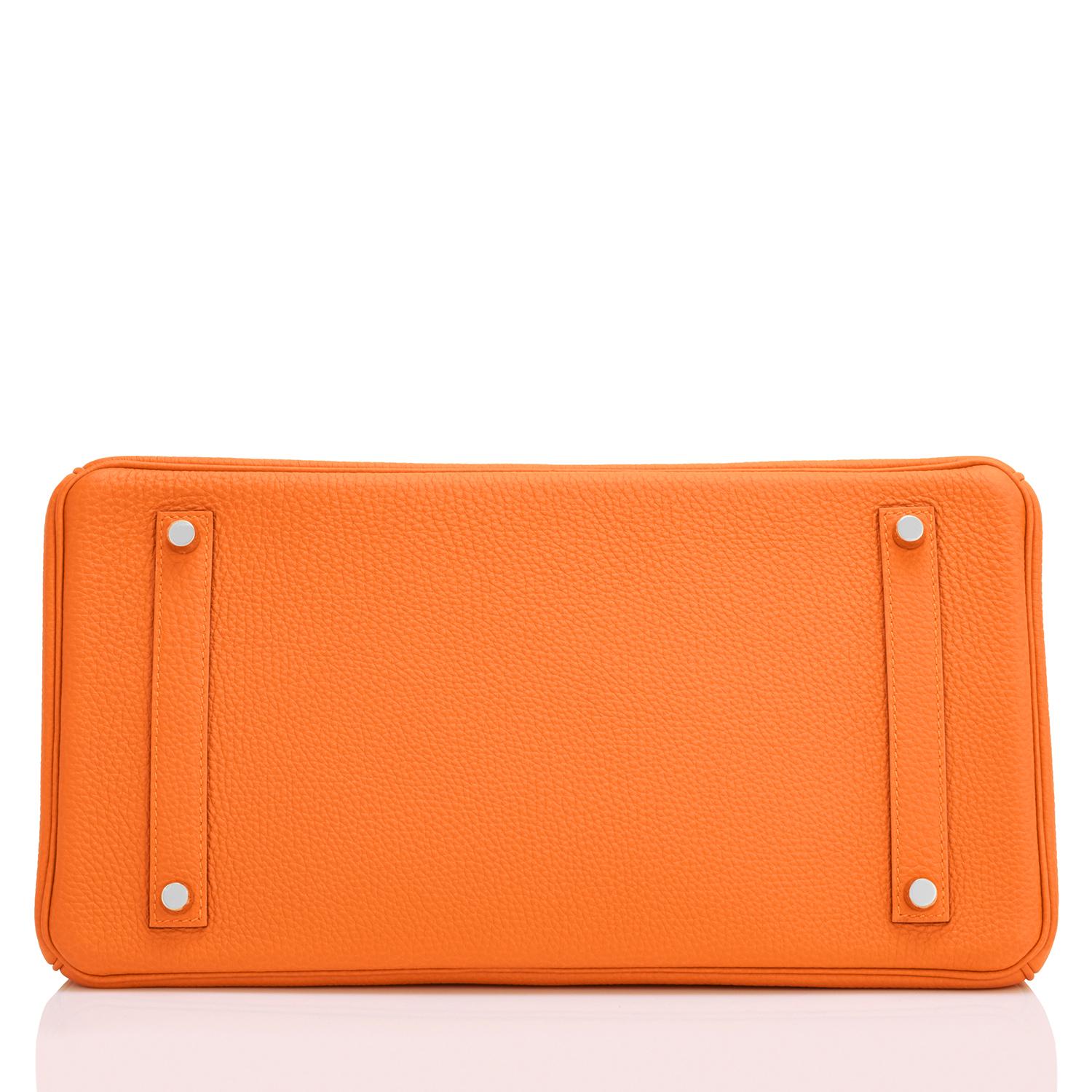 Hermes Birkin 35cm Classic Orange Togo Palladium Hardware NEW 4