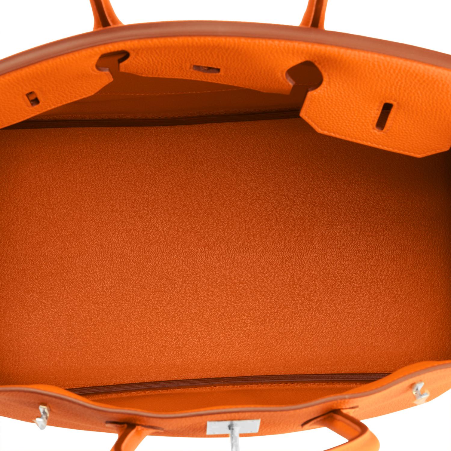 Hermes Birkin 35cm Classic Orange Togo Palladium Hardware NEW 5