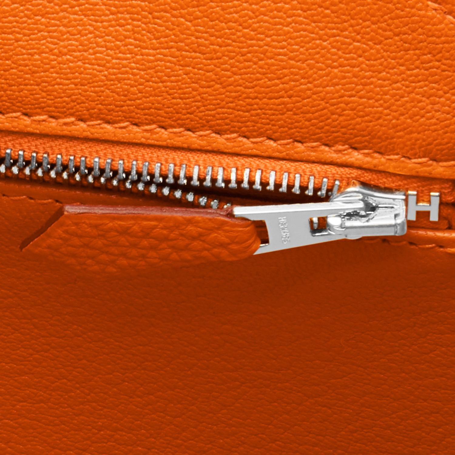 Hermes Birkin 35cm Classic Orange Togo Palladium Hardware NEW 6