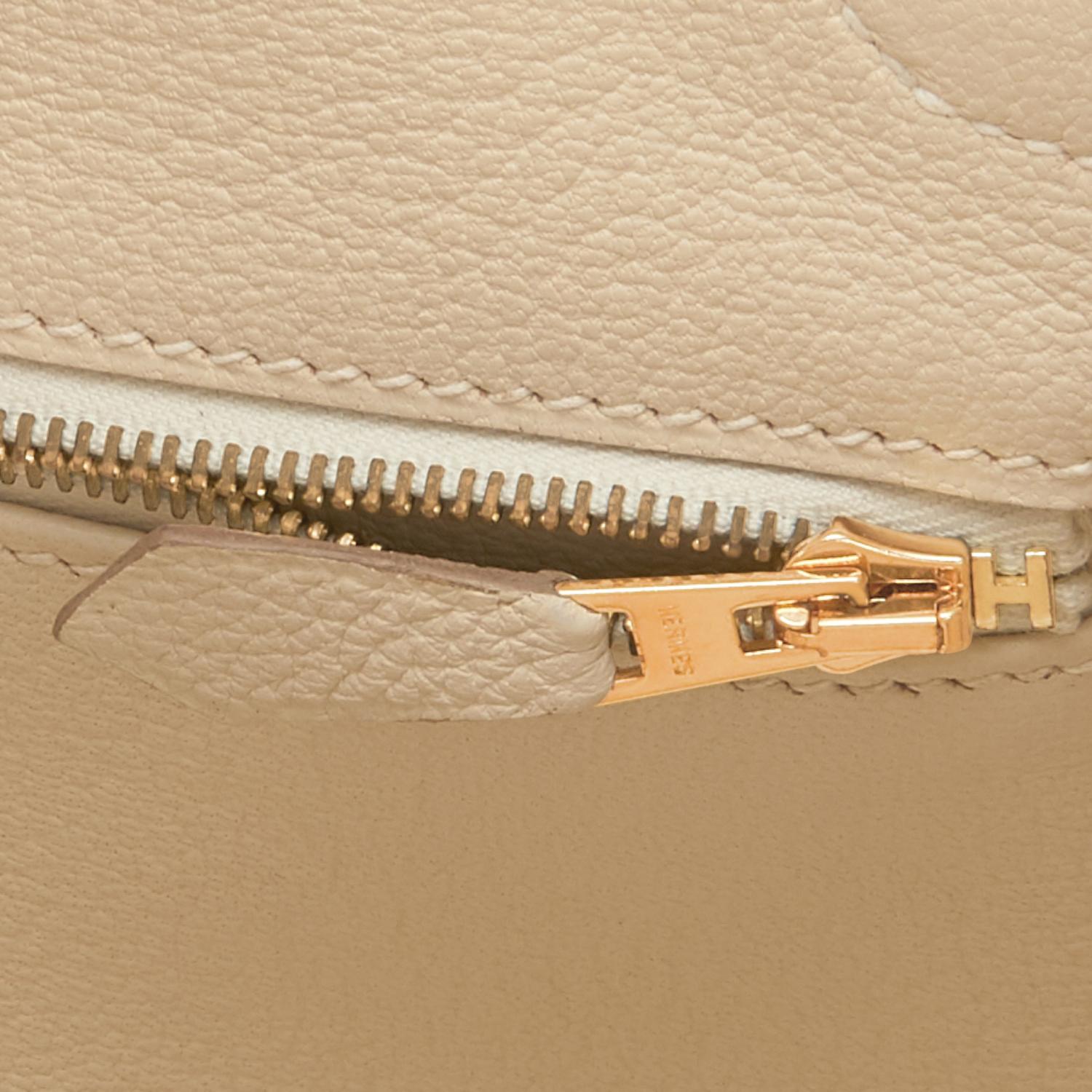 Hermes Birkin 35 Craie Rose Gold Chalk Off White Togo RARE For Sale 1