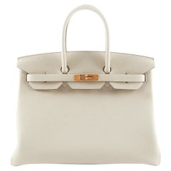 Hermès BIRKIN 35CM CRAIE in pelle Togo con finiture in oro rosa