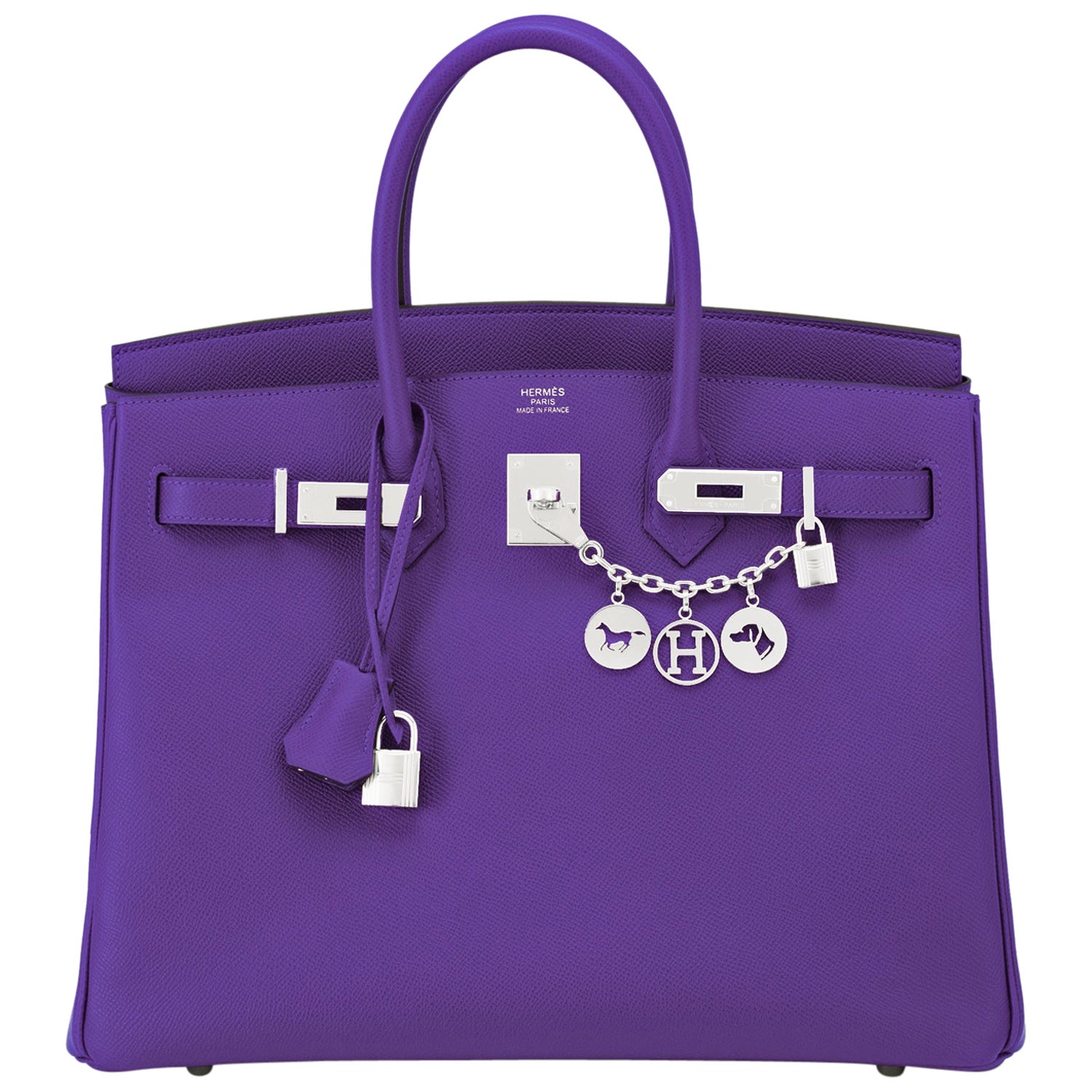 Hermes Birkin 35cm Crocus Deep Purple Epsom Tasche Palladium Hardware NEW RARE