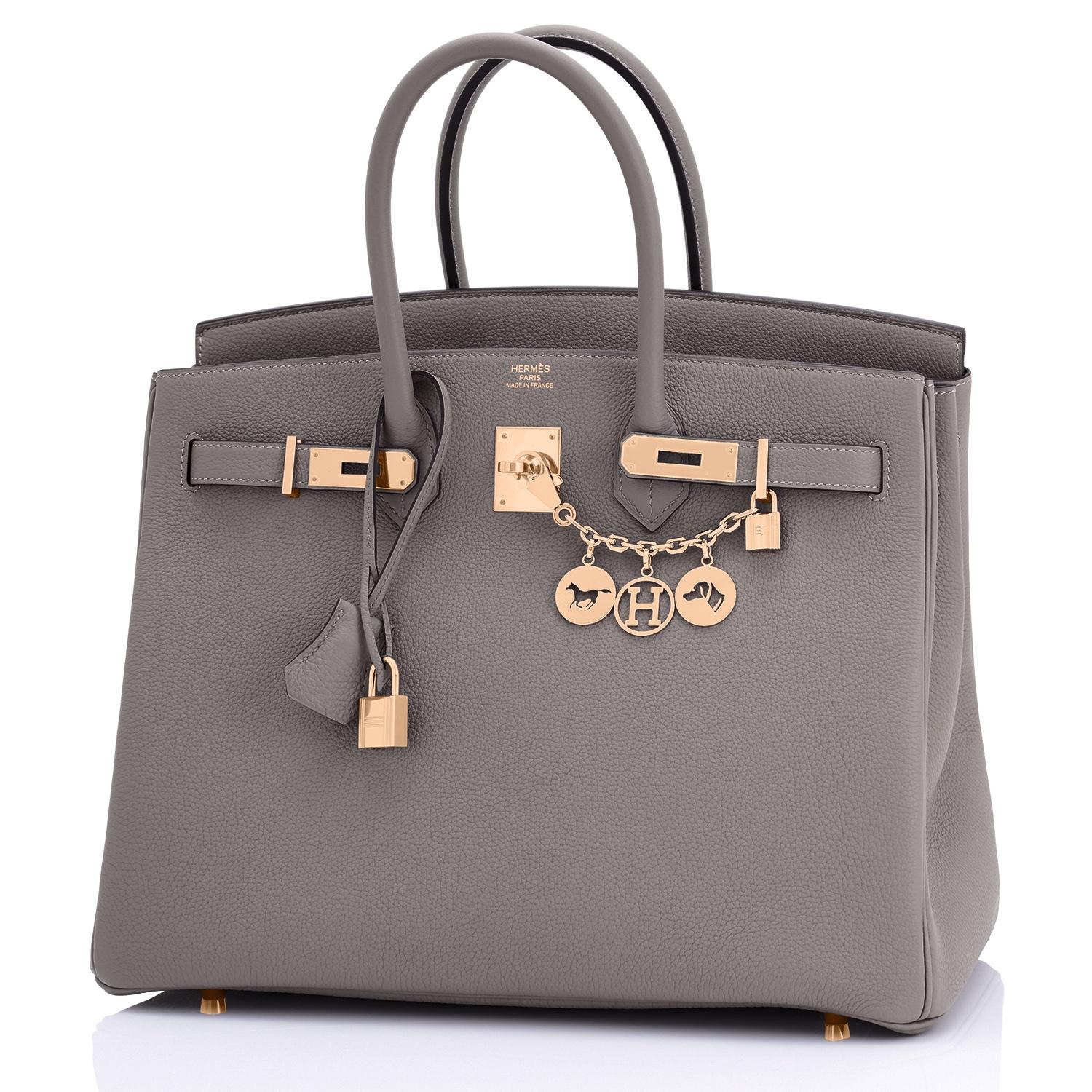 Hermes Birkin 35cm Etain Rose Gold Togo Tin Grey Hardware Bag Z Stamp, 2021 RARE In New Condition In New York, NY