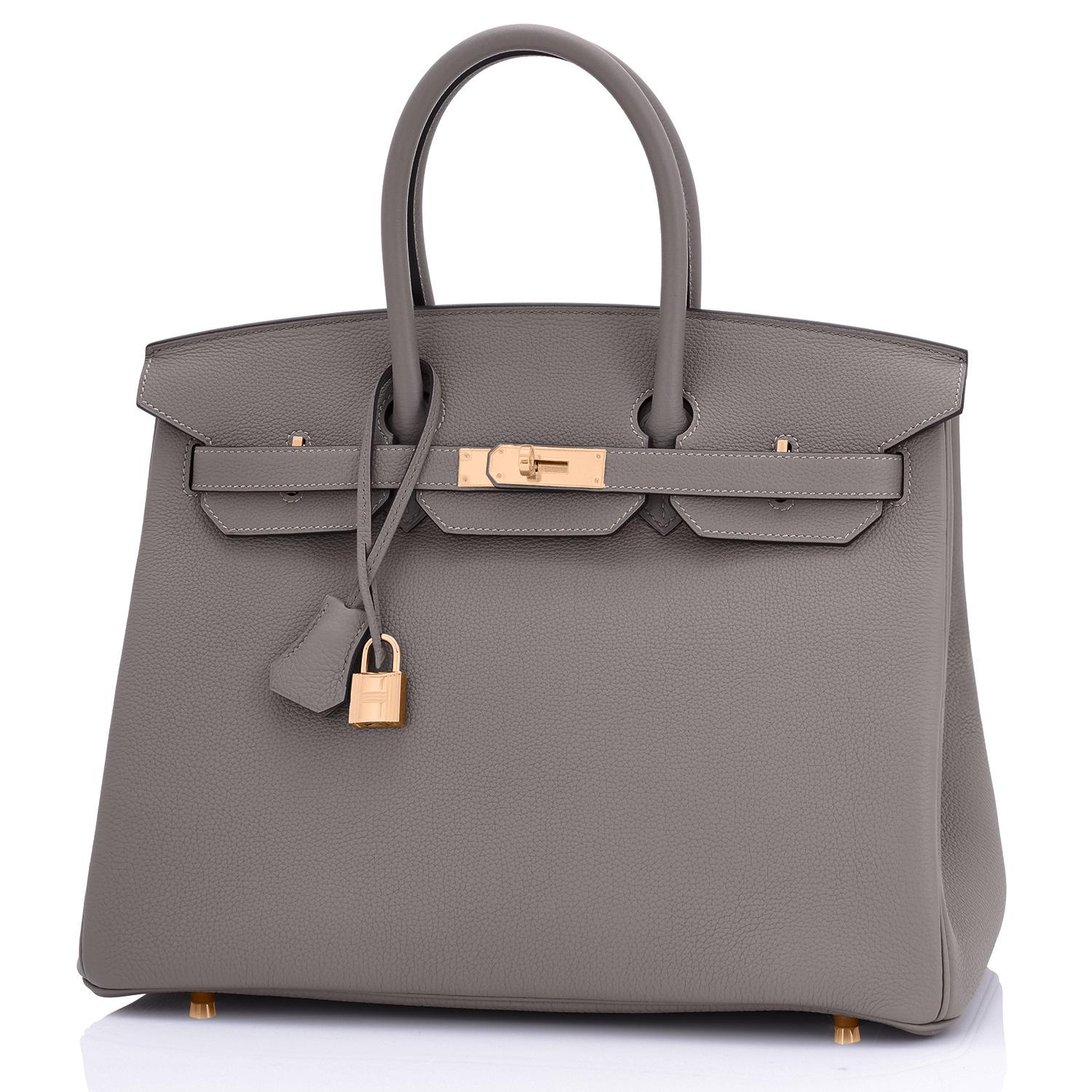 Hermes Birkin 35cm Etain Rose Gold Togo Tin Grey Hardware Bag Z Stamp, 2021 RARE 2