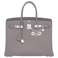 Hermes Birkin 35cm Etain "Tin Grey" Palladium Hardware Bag Y Stamp, 2020