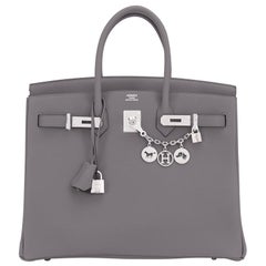 Hermès Birkin 35cm Etain Togo „Tin Grey“ Palladium Hardware Tasche Z Stempel:: 2021