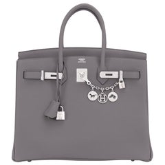 Hermes Birkin 35cm Etain Togo "Tin Grey" Palladium Hardware Bag Z Stamp, 2021