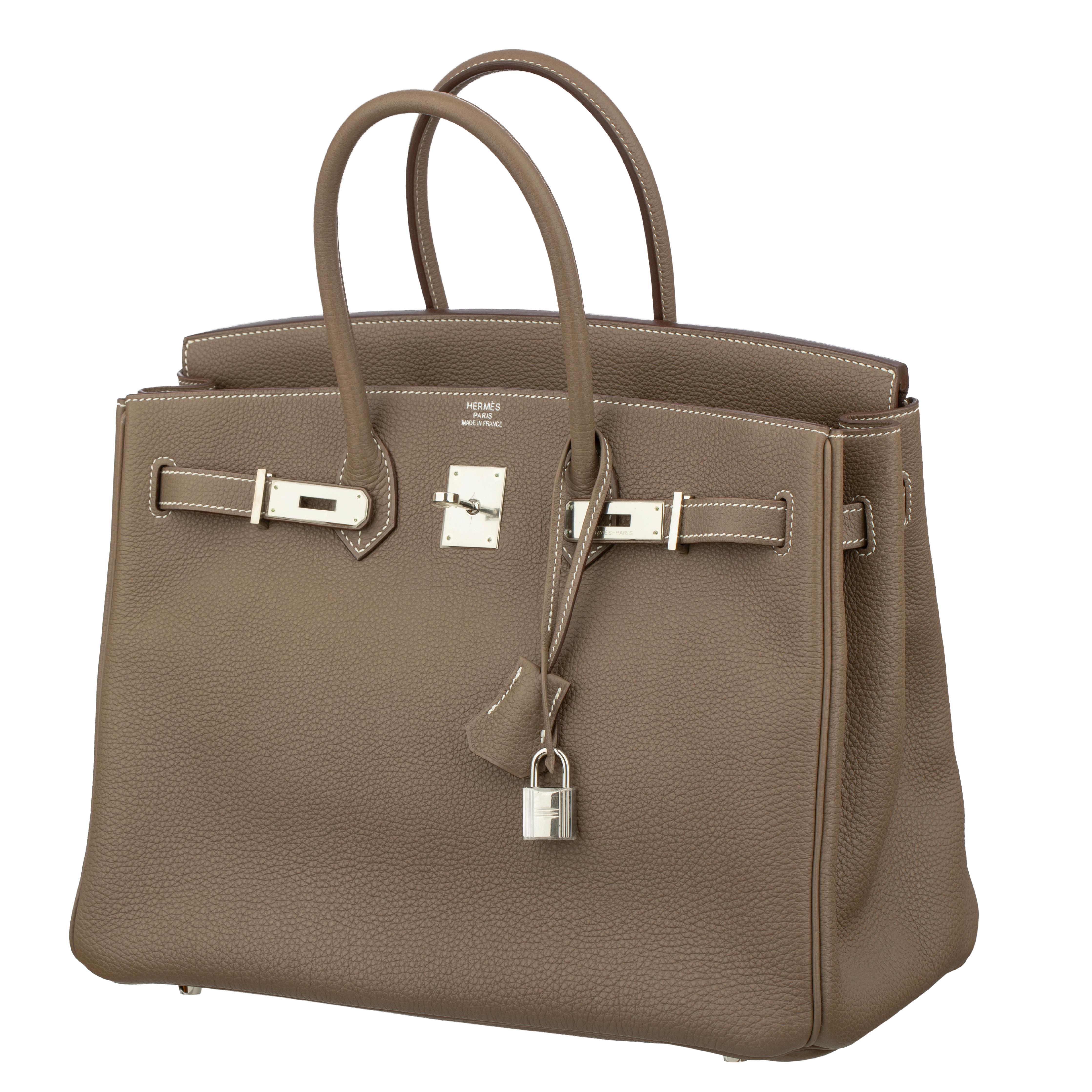 Hermes Birkin 35cm Etoupe Togo Leather Palladium Hardware For Sale 1