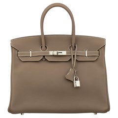 Hermes Birkin 35cm Etoupe Togo Cuero Palladium Hardware