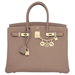 Hermes Birkin 35cm Etoupe Togo Taupe Gold Hardware Tasche NEU