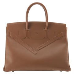 Hermes Birkin 35cm Gold Evercalf "Schatten" Birkin