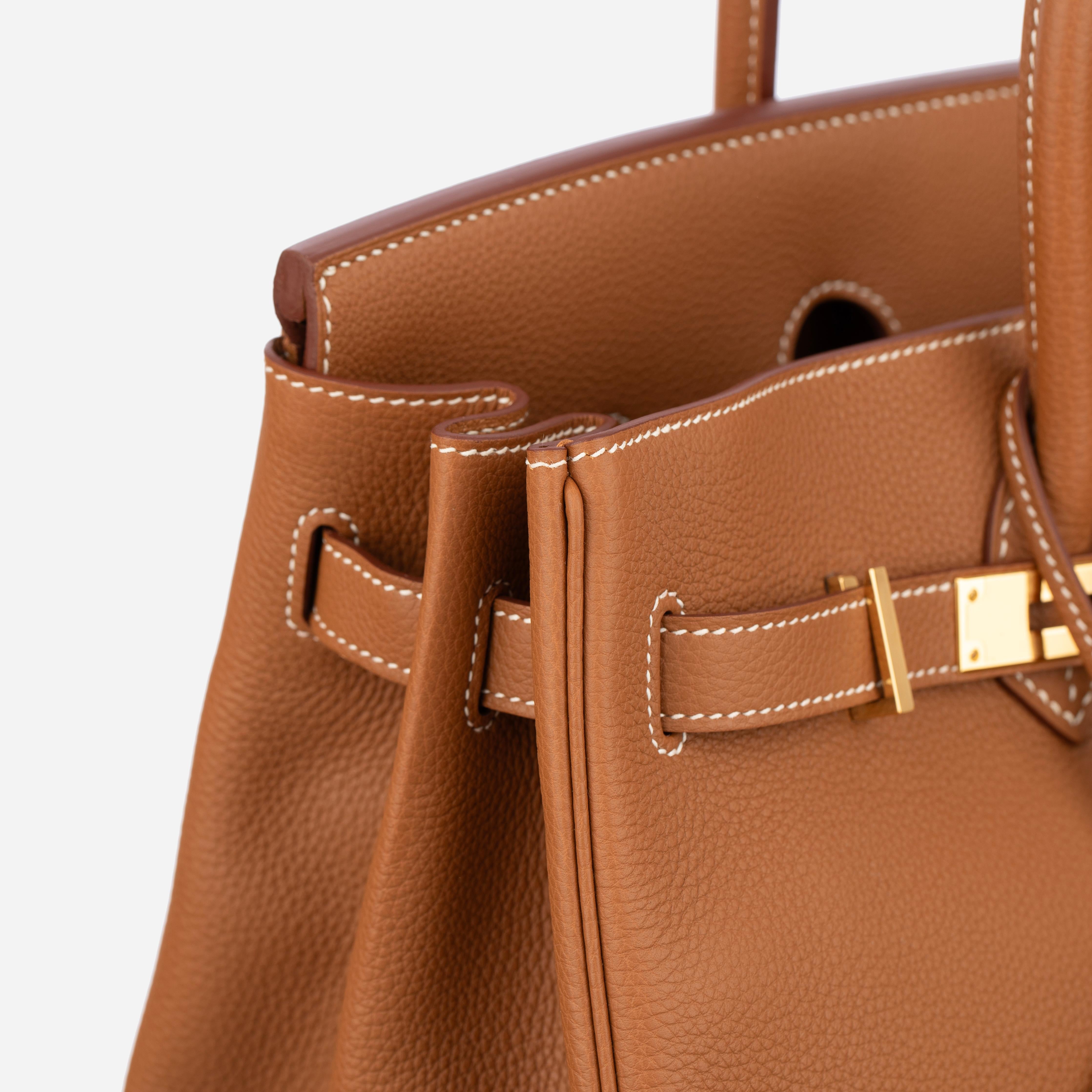 Hermes Birkin 35cm Piel Togo Dorada Herrajes Dorados en venta 12