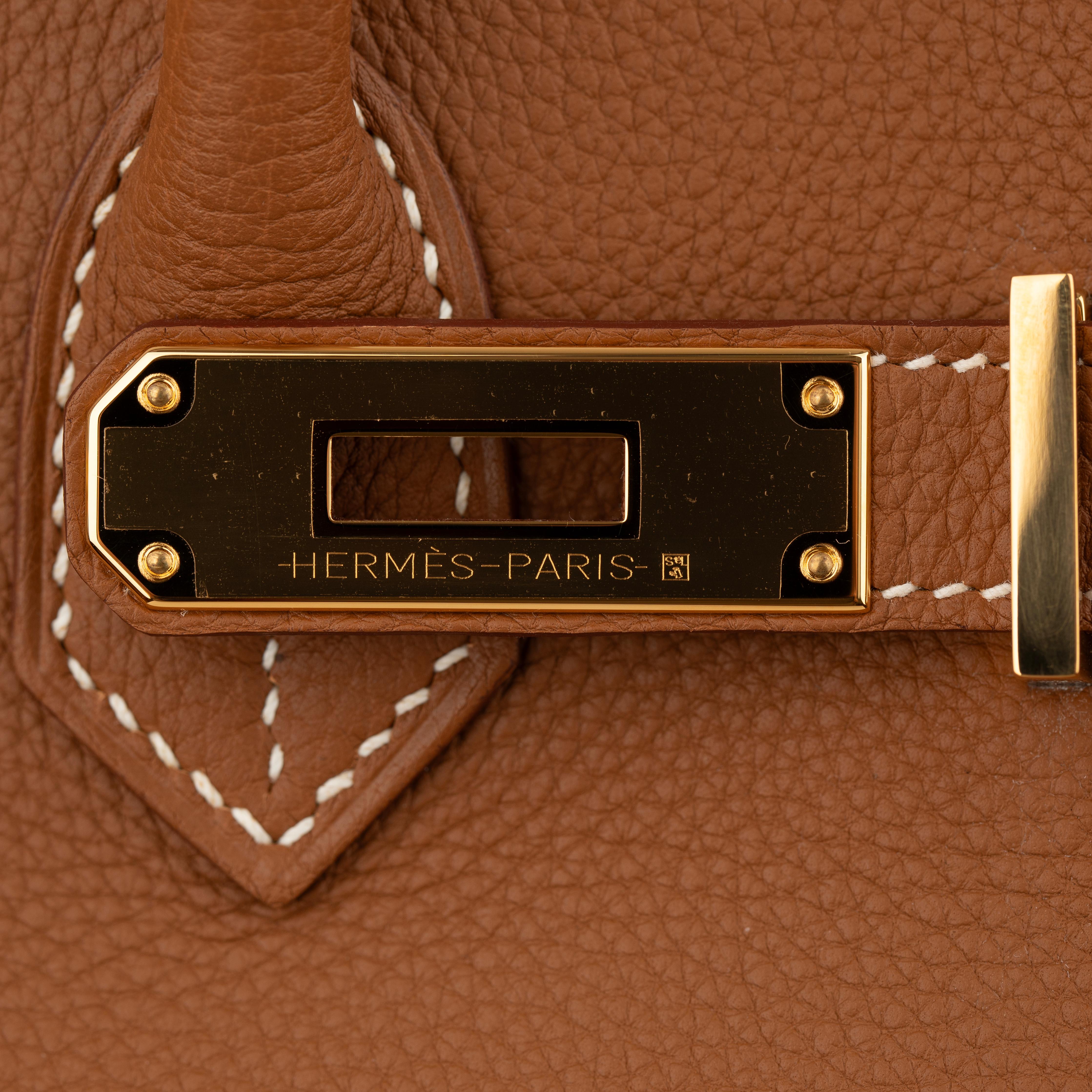 Hermes Birkin 35cm Piel Togo Dorada Herrajes Dorados en venta 13