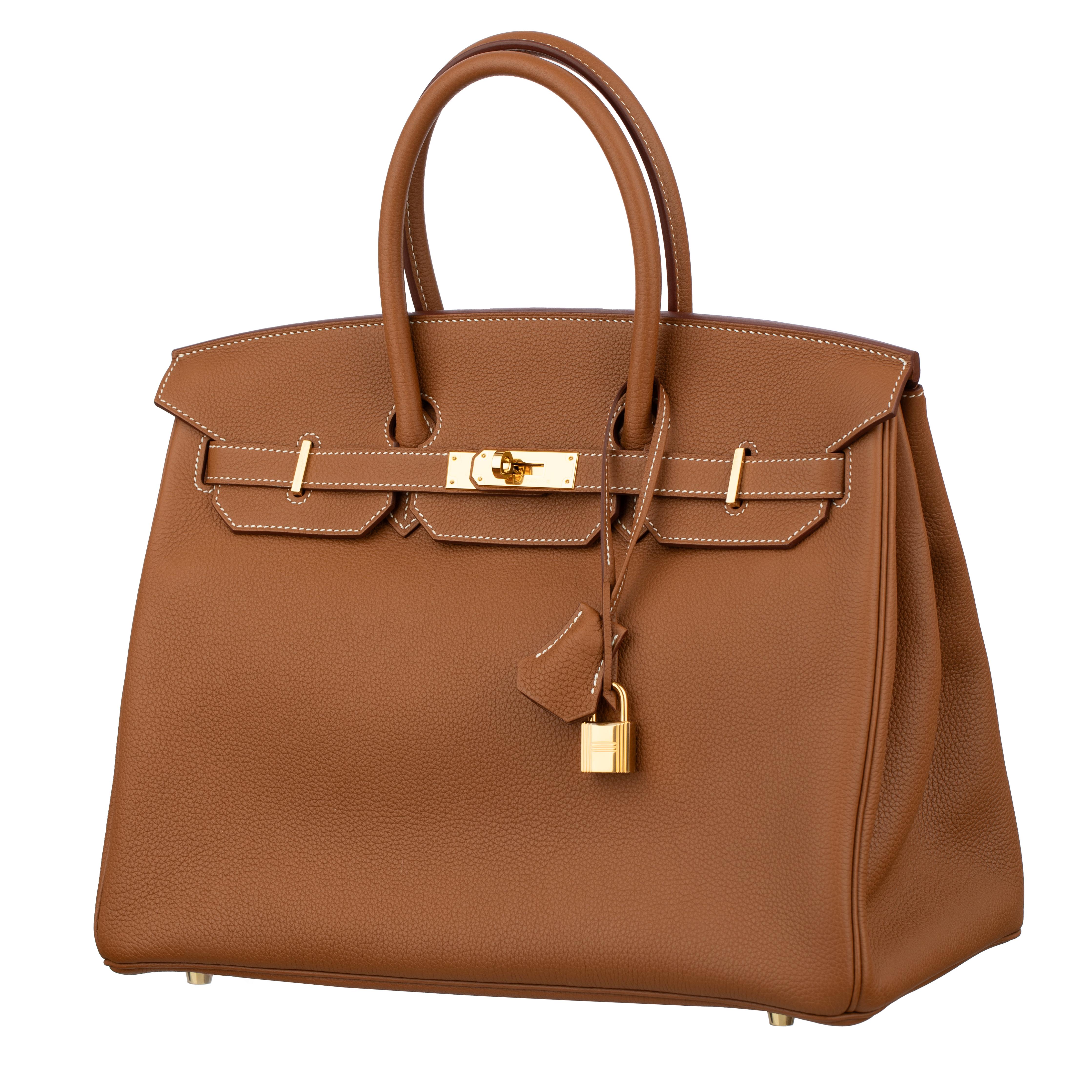Hermes Birkin 35cm Piel Togo Dorada Herrajes Dorados Marrón en venta