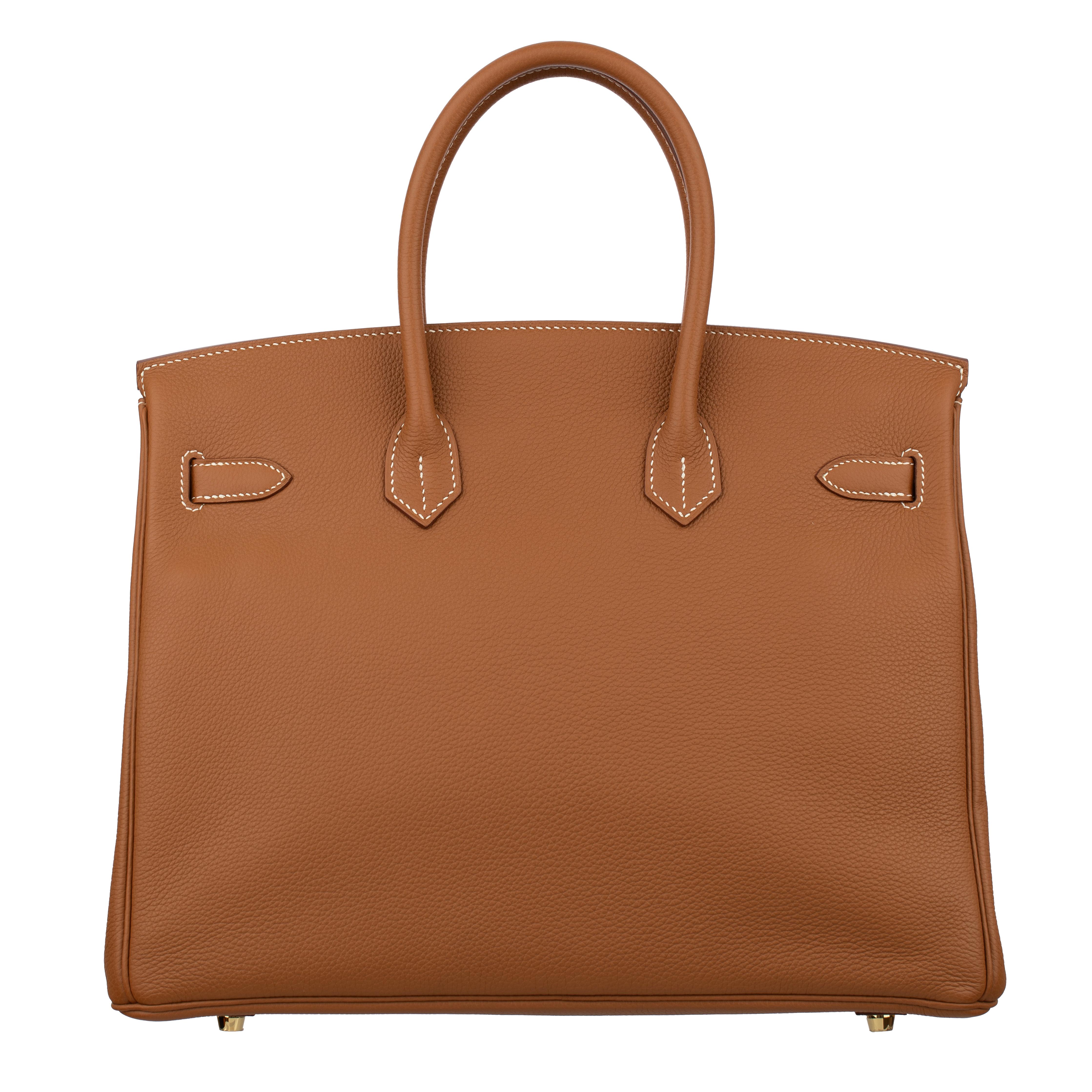 Hermes Birkin 35cm Piel Togo Dorada Herrajes Dorados en Nuevo estado para la venta en Sydney, New South Wales