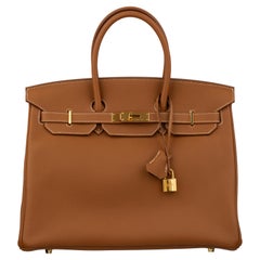 Hermes Birkin 35cm Piel Togo Dorada Herrajes Dorados