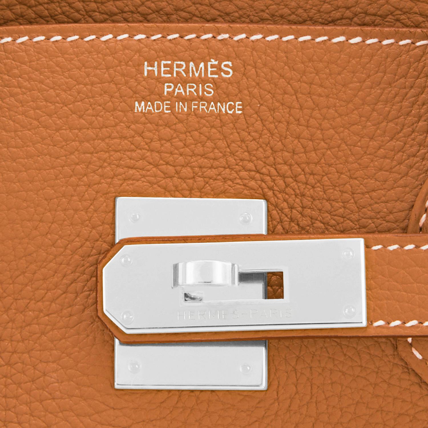 Hermes Birkin 35cm Gold Togo Tan Palladium Hardware Bag B Stamp, 2023 For Sale 6