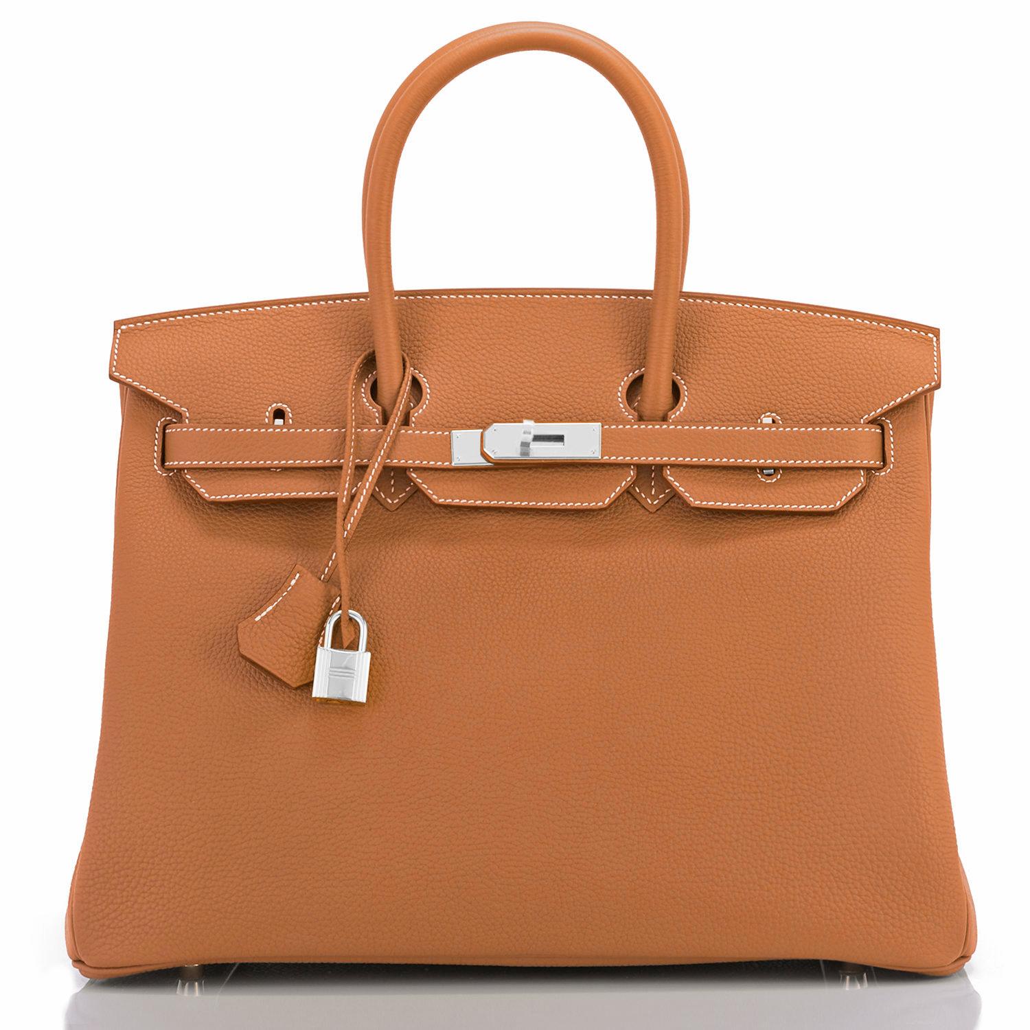 Hermes Birkin 35cm Gold Togo Tan Palladium Hardware Bag B Stamp, 2023 In New Condition For Sale In New York, NY